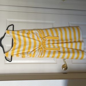 Kate Spade Striped Jillian Yellow White Bow Dress Size 2